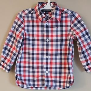 Tommy Hilfiger plaid button down long sleeved shirt